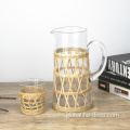 Paper Wrapped Weave Sleeve Glass Vase wholesale glass jug with paper wrapped Supplier